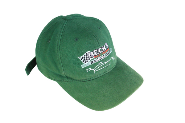 Vintage Beck's Racing Club Cap 90s Formula 1 F1 green hat sport 