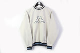 Vintage Kappa Sweatshirt Medium white big logo crewneck 90s retro style pullover