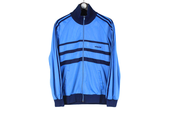 Vintage Adidas Track Jacket Medium blue full zip 80s made in Austria retro sport windbreaker