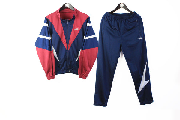 Vintage Puma Tracksuit Medium red blue 90s sport style retro suit
