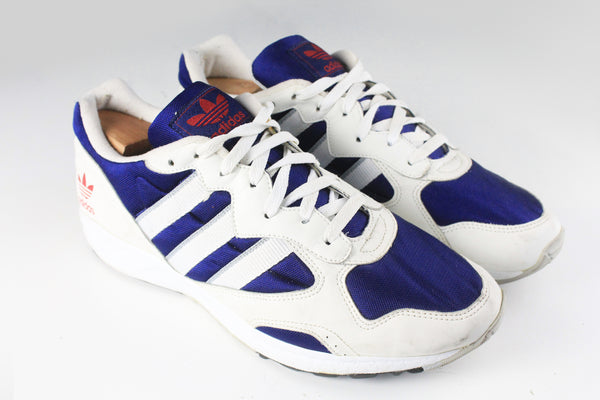 Vintage Adidas Sneakers US 11.5 white blue trainers 90s retro classic sport trainers shoes