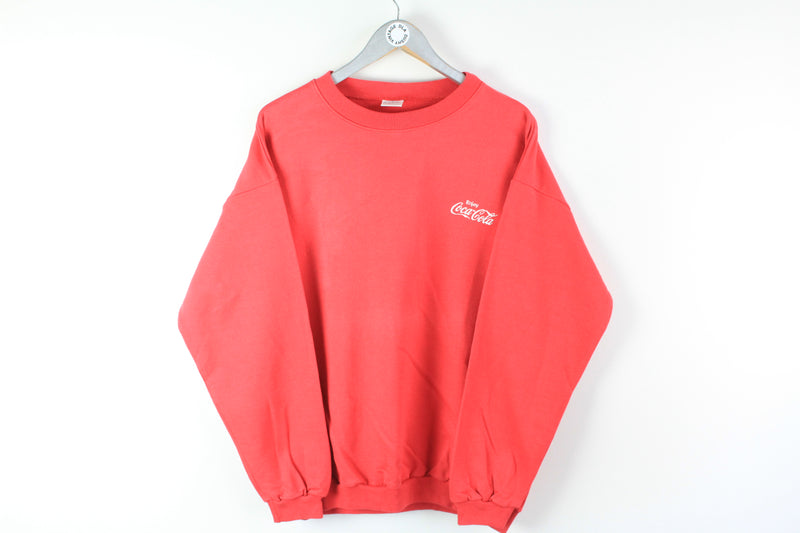 Vintage Coca-Cola Sweatshirt Medium / Large red small front logo 90s sport jumper 