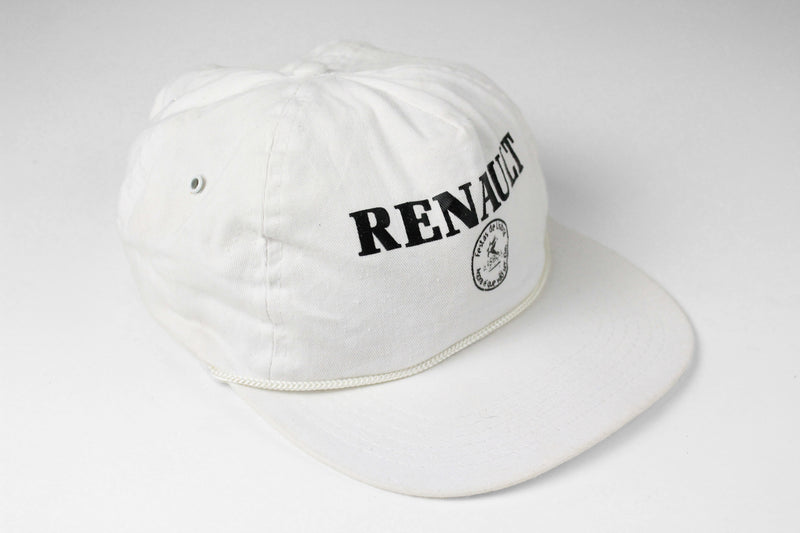 Vintage Renault Cap white basic big logo car motor merch retro style 90's wear basic classic hat summer sun visor
