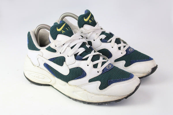 Vintage Nike Air Windrunner Sneakers Women's US 6 white green 90s trainers sport shoes