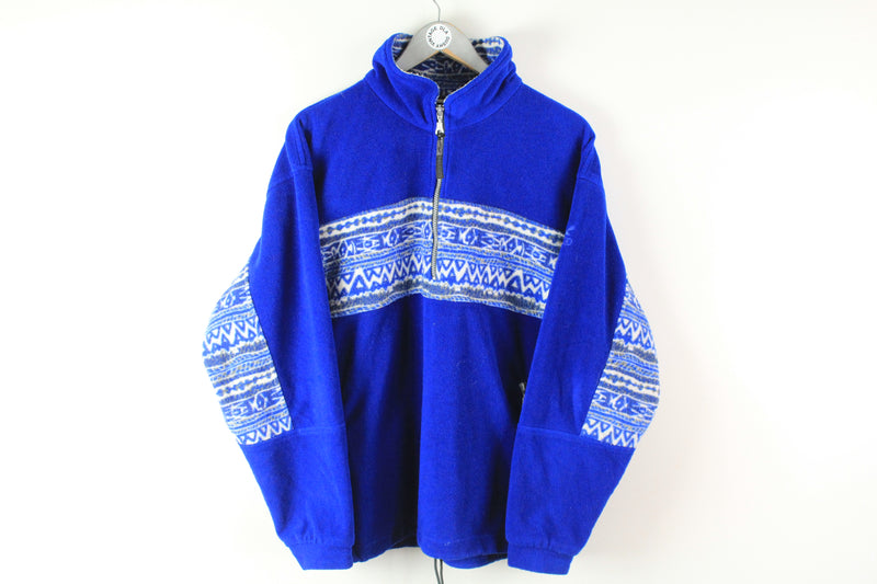 Vintage Salewa Fleece Half Zip Large blue 90s retro style polarlite winter sweater