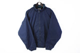 Vintage Adidas Track Jacket Large 90s navy blue big logo retro style windbreaker 90s
