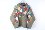 Vintage Tenson Polartec Fleece Medium brown 90s multicolor retro sweater