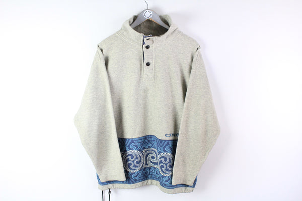 Vintage O'Neill Fleece Medium beige blue 90s winter snowboarding sweater