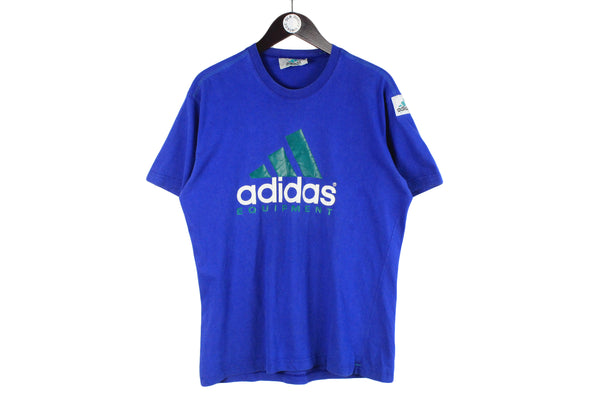 Vintage Adidas Equipment T-Shirt Medium / Large blue big logo retro cotton top