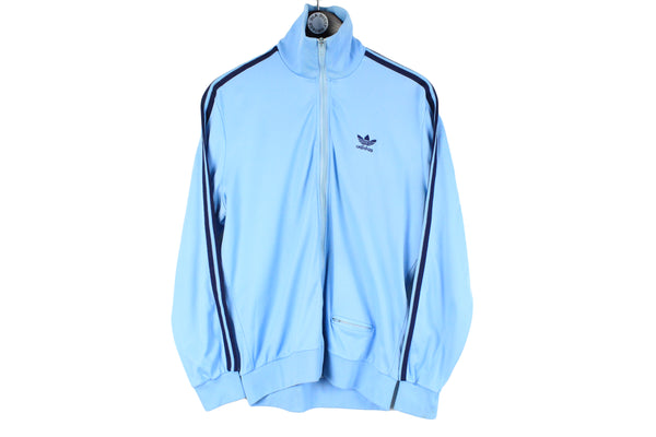 Vintage Adidas Track Jacket Small 80s blue retro sport windbreaker authentic light wear athletic classic 3 stripes jacket