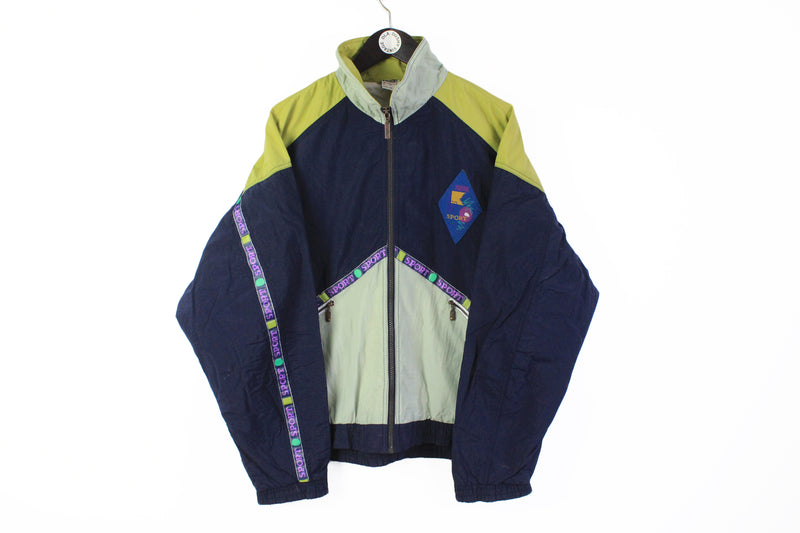 Vintage Puma Track Jacket Large / XLarge multicolor 80s 90s sport style athletic windbreaker