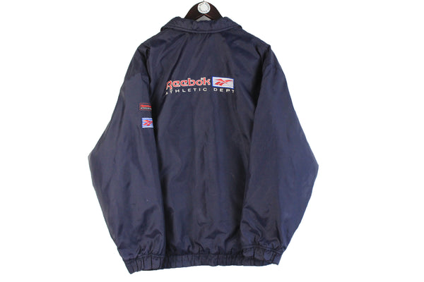 Vintage Reebok Jacket XLarge big logo athletic dept 90s retro coach style oversize windbreaker