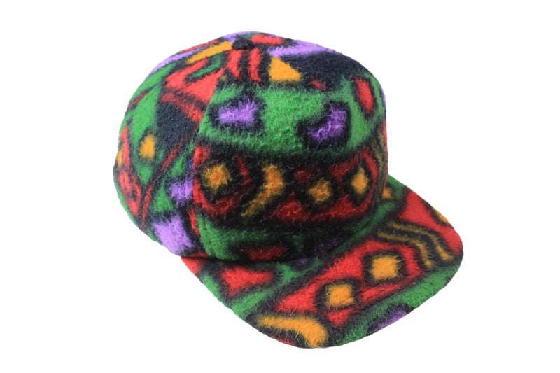 Vintage Fleece Cap multicolor headwear winter warm hat visor sun hipster classic colorway 90's 80's rare retro