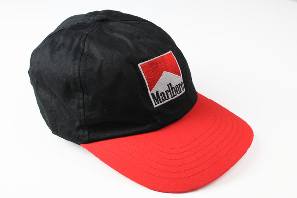 Vintage Marlboro Cap black 90s sport cigarettes logo retro style hat
