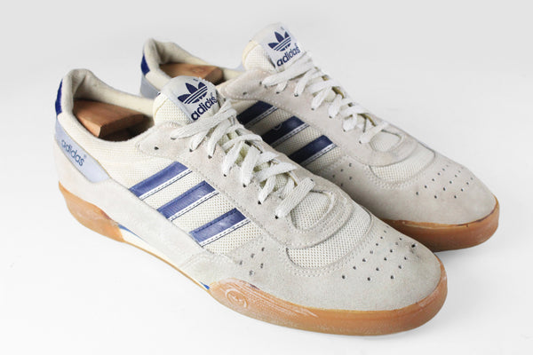 Vintage Adidas Sneakers US 11 gray suede leather 90s retro sport style trainers shoes