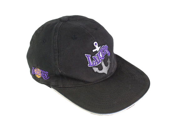 Vintage Lakers Los Angeles Cap black purple 90's baseball hat NBA Basketball