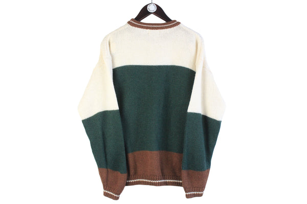 Vintage Funny Cat Roundball Sweater Large