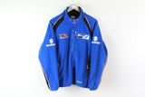 Vintage Suzuki Team Fleece Full Zip XSmall / Small blue big logo 90s retro blue big logo racing sweater