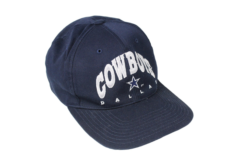Vintage Dallas Cowboys Cap navy blue sport headwear big logo NFL official retro merch 90's rare baseball hat