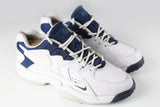 Vintage Nike Sneakers Women's US 6.5 white blue 90s retro sport style trainers shoes