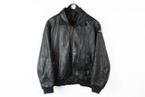 Vintage Adidas Equipment Leather Jacket Small / Medium black 90s sport retro style rare coat