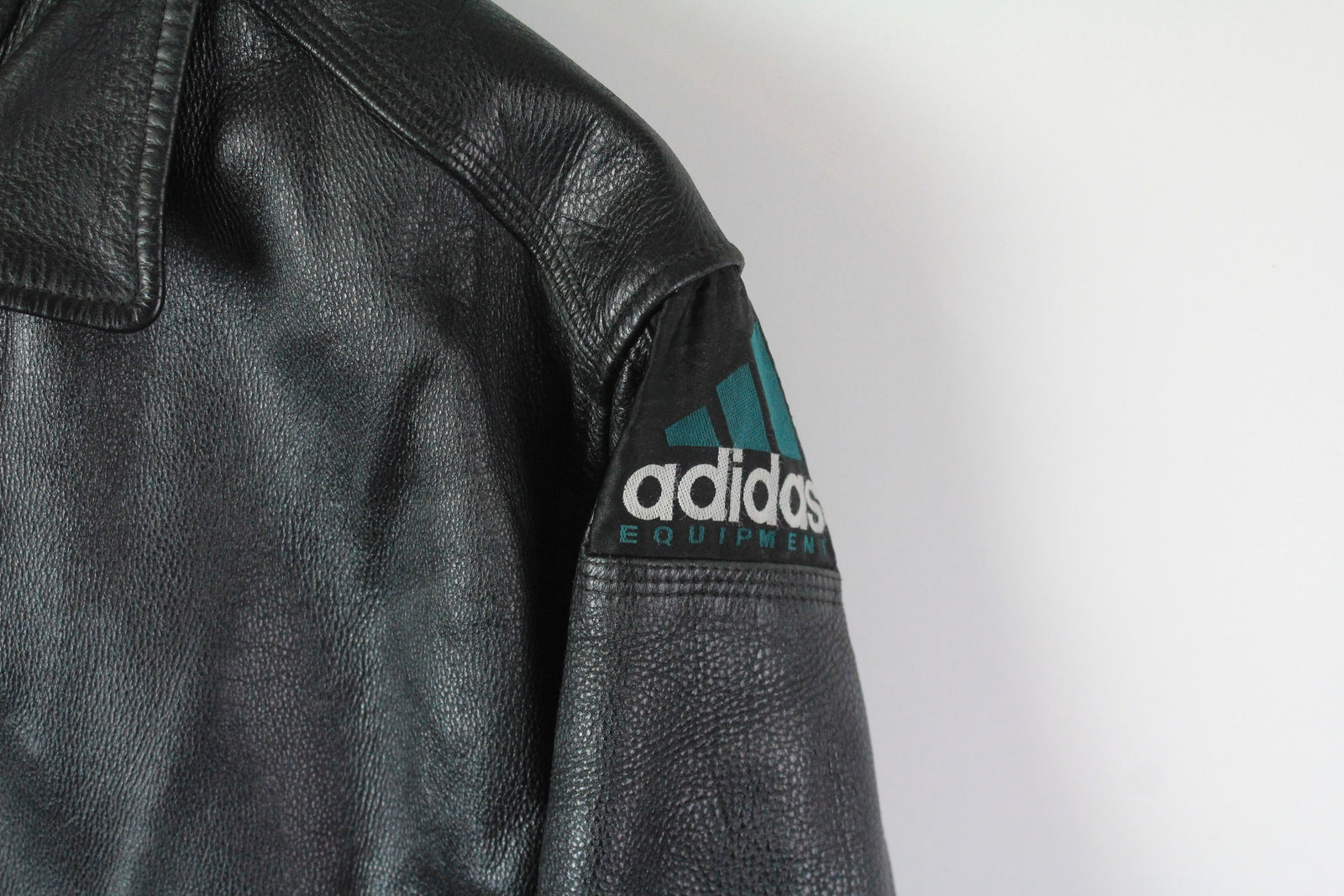 Vintage Adidas Equipment Leather Jacket Small Medium