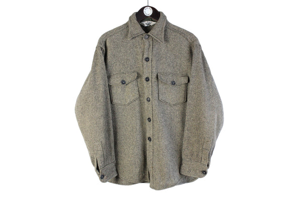 Vintage Woolrich Shirt Medium brown 90s retro made in USA wool shirt