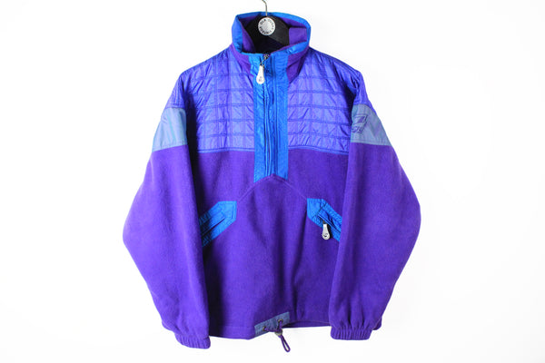Vintage Fleece Half Zip Large purple 90s anorak jacket retro style outdoor ski sweater