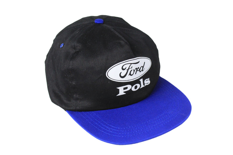 Vintage Ford Pols Cap big logo black blue summer visor sun car motor merch race USA headwear baseball cap 90's style
