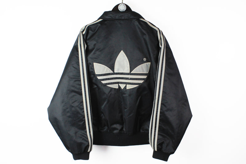 Vintage Adidas Jacket Medium black big logo 90s sport full zip jacket 