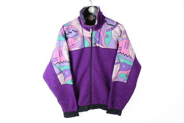 Vintage Triumph Fleece Full Zip Small / Medium purple 90s multicolor crazy pattern sweater
