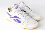 Vintage Reebok Sneakers US 7 white purple 90s retro classic sport trainers shoes