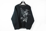 Vintage Karl Kani Sweatshirt Large / XLarge big logo black 90s sport athletic Brooklyn jumper