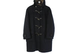 Vintage Aquascutum Coat Women’s 12 black wool jacket authentic retro made in England duffel 