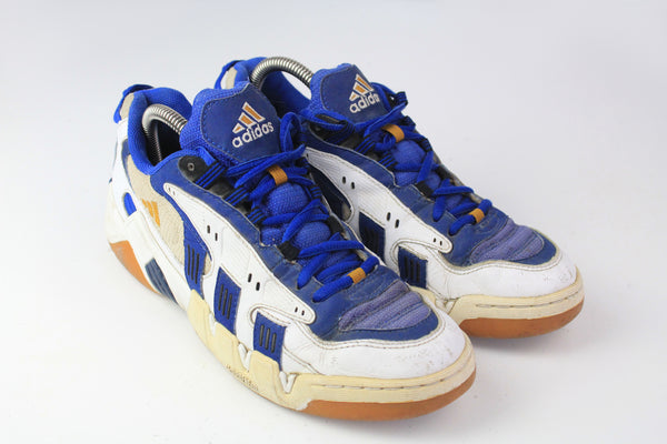  Vintage Adidas Sneakers US 7 white blue 90s sport shoes retro trainers adiprene