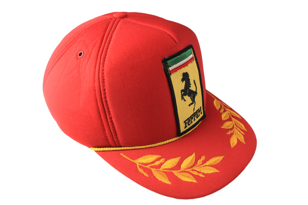 Vintage Ferrari Cap red big logo summer Italy 90's 80's sun visor car motor sport race racing Michael Schumacher brand classic