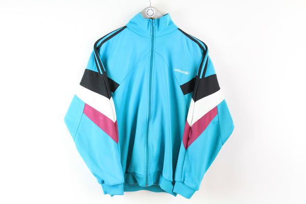 Vintage Adidas Track Jacket Medium blue 90s sport windbreaker 