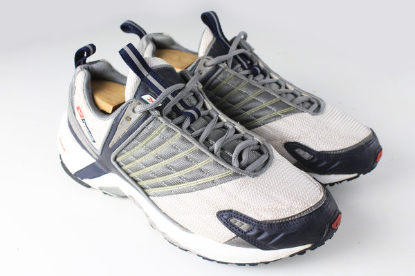 Vintage Reebok DMX Sneakers US 8 gray 90s retro sport style running techno rave trainers shoes