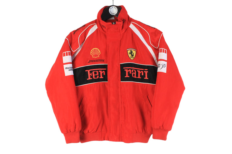 Vintage Ferrari Jacket Kids red big logo 90s retro racing race wear young jacket michael schumacher