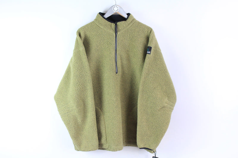 Vintage Adidas Equipment Fleece Half Zip Large green heavy sweater 90s 