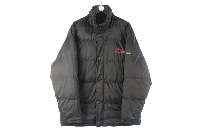 Vintage Michael Schumacher Ferrari Puffer Jacket Large black racing Formula 1 F1 collection down jacket 90s