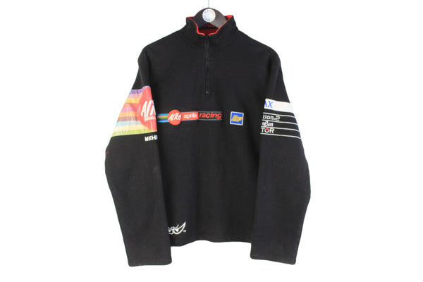 Vintage Aprilia Racing Sweatshirt 1/4 Zip Medium black 90s retro jumper Moto GP Alice