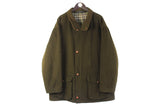 Vintage Burberrys Coat XXLarge green jacket wool 90s retro plaid nova check pattern lining 