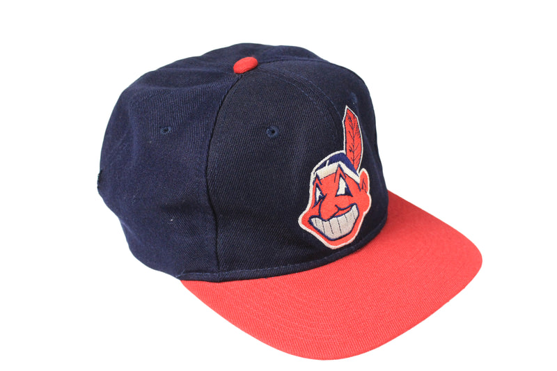Vintage Cleveland Indians Cap official retro 90's MLB headwear summer sun visor big logo sport USA baseball cap one size wool material
