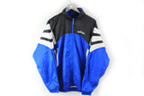 Vintage Adidas Track Jacket Large black blue classic 90s sport windbreaker