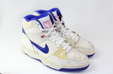 Vintage Nike High Top Sneakers US 10.5 white purple flight style 90s retro shoes