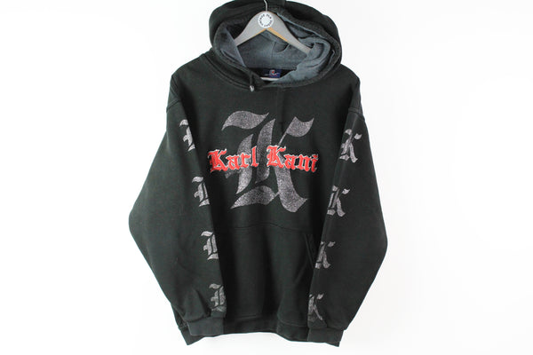 Vintage Karl Kani Hoodie Large 90s black big logo 