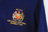 Vintage Manchester City FC Centenary Cup Final Wembley 1981 Umbro Sweater Medium