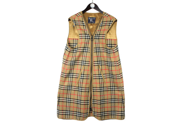 Vintage Burberry Cape women's nova check pattern beige brown London style classic outfit sleeveless coat lining jacket 80's 90's luxury brand