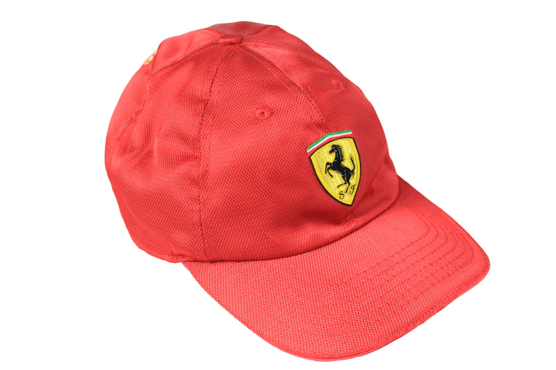 Vintage Ferrari Cap 90's style race racing big logo official merch red bright rare sport authentic athletic Michael Schumacher wear